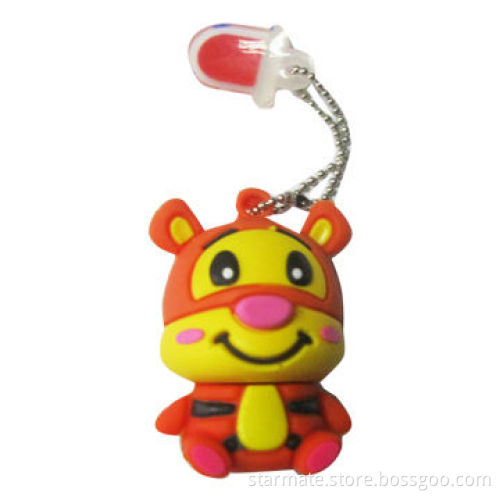 Tiger USB Drive, Made of Soft Rubber